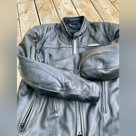 Harley Davidson FXRG Jacket size L Black Leather - Picture 6 of 14